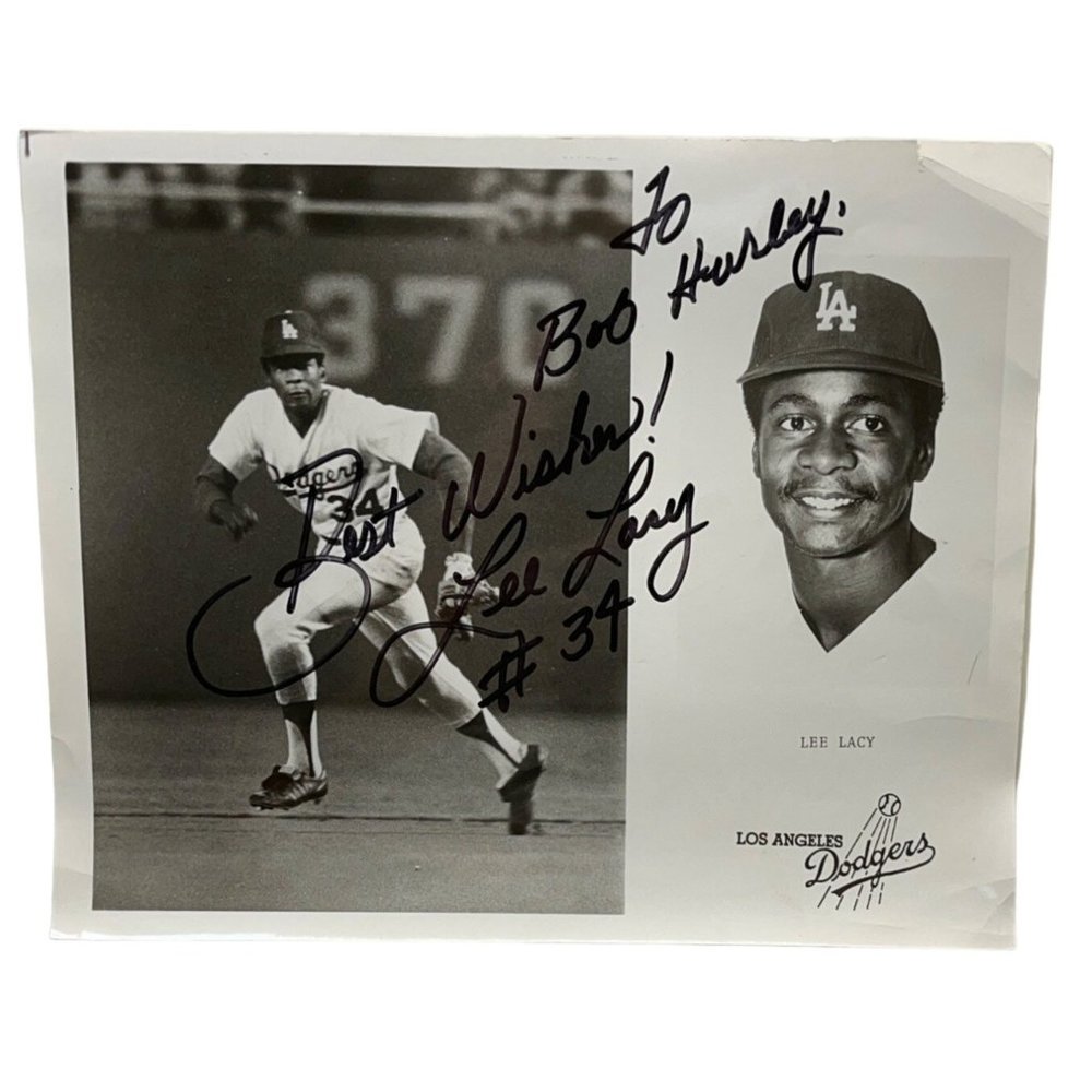 Lee Lacy Signed Photograph Los Angeles Dodgers Baseball 8 X 10 Autograph
